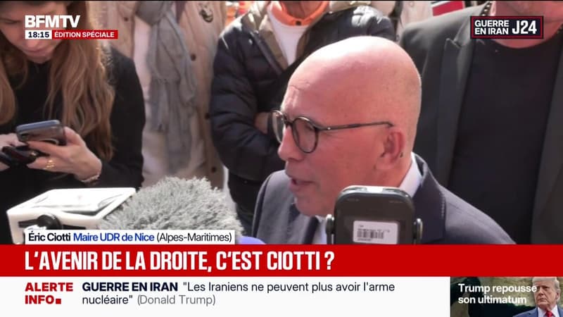 "Je sens les Niçois heureux": les mots d'Éric Ciotti, nouveau maire UDR de Nice, après sa victoire aux élections municipales