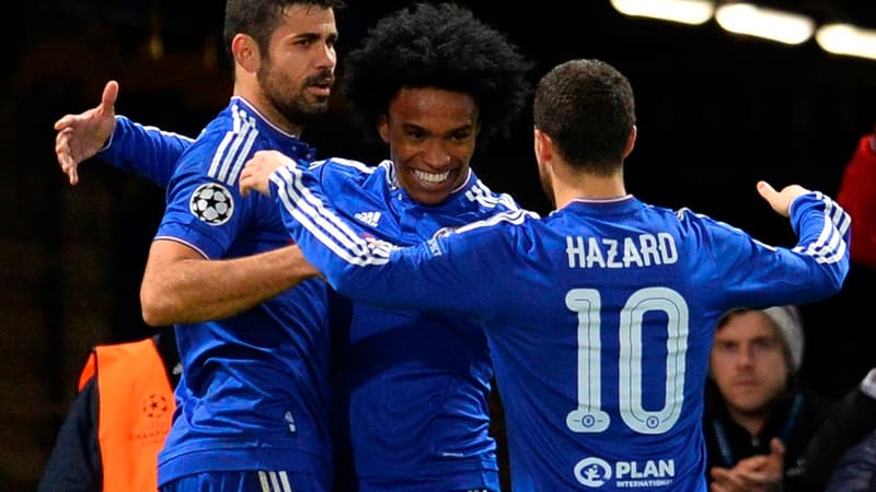 Les joueurs de Chelsea fêtent un de leurs buts contre Porto