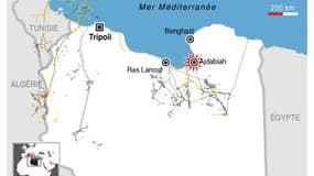 FRAPPES DE LA COALITION À AJDABIAH EN LIBYE