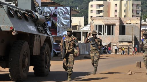 Des soldats de la Misca, à Bangui, le 7 octobre 2013.