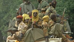 Miliciens de la Seleka juchés sur un camion.