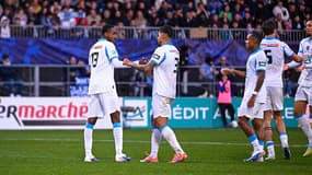 Tadjidine Mmadi avec l'OM contre Bourg-en-Bresse en Coupe de France le 21 décembre 2025