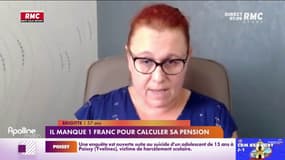 Il manque un franc à Brigitte pour valider un trimestre de retraite
