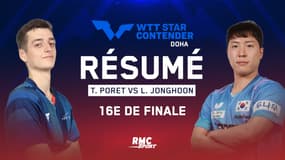 Résumé : Match fou entre Poret et le 33e mondial pour une place en 8es (WTT Star Contender)