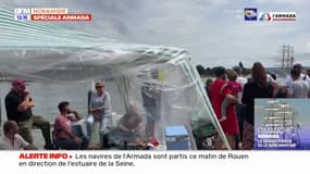 Grande Parade de l'Armada: de nombreux badauds rassemblés à La Bouille pour observer les navires