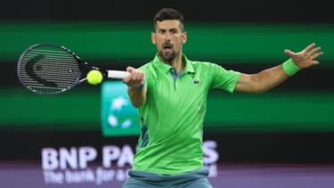 Novak Djokovic lors du tournoi d'Indian Wells, le 11 mars 2024.