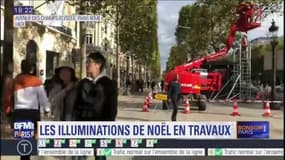 Déjà des airs de Noël sur les Champs-Élysées ou les illuminations sont en train d'être installées