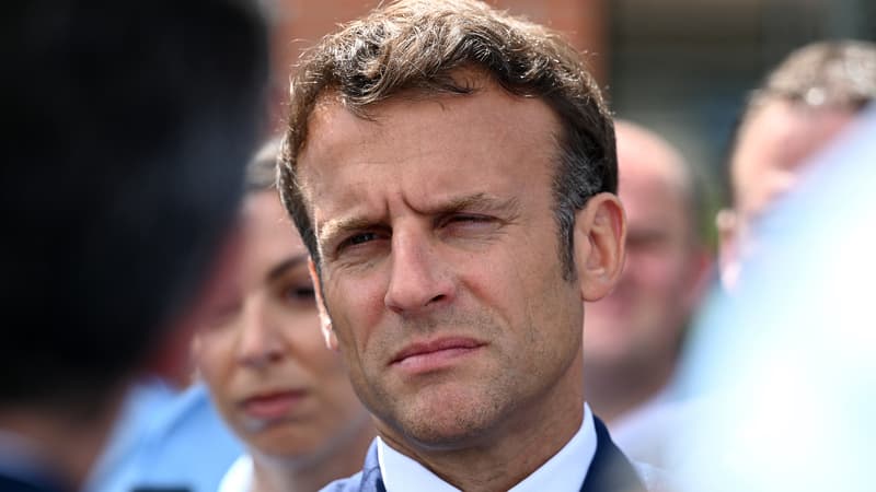 Emmanuel Macron, le 9 juin 2022 à Gaillac près de Bordeaux