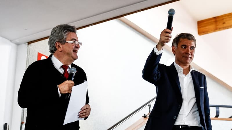 Jean-Luc Mélenchon et Olivier Faure à Caen le 3 juin 2022