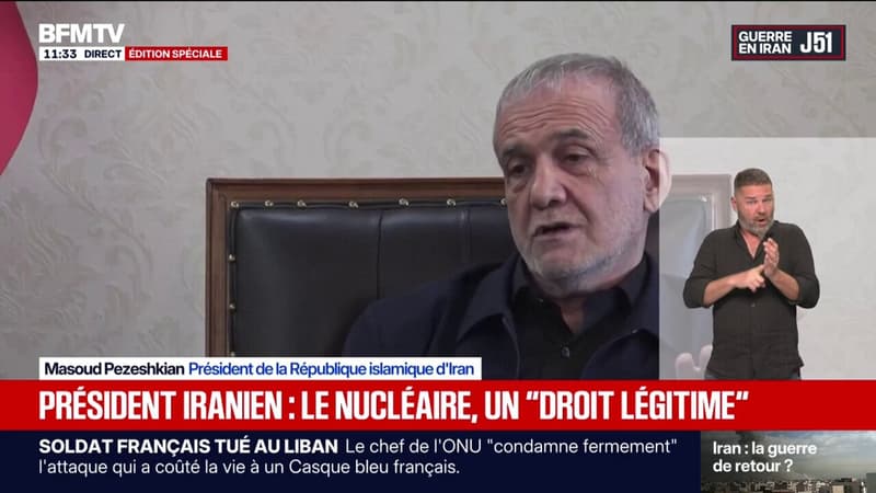 Guerre au Moyen-Orient: "Nous n'avons pas déclenché cette guerre et nous n'avons pas l'intention d'attaquer qui que se soit à l'heure actuelle", se défend le président iranien