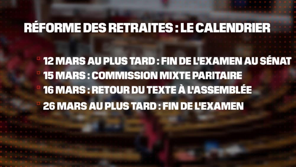Le calendrier parlementaire de l'examen de la réforme des retraites 