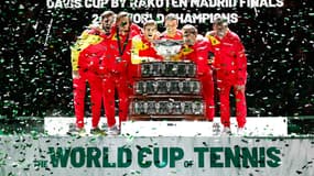 La joie des Espagnols après leur victoire en Coupe Davis