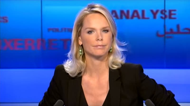 La journaliste Vanessa Burggraf sur le plateau de son émission Le Débat, sur France 24.