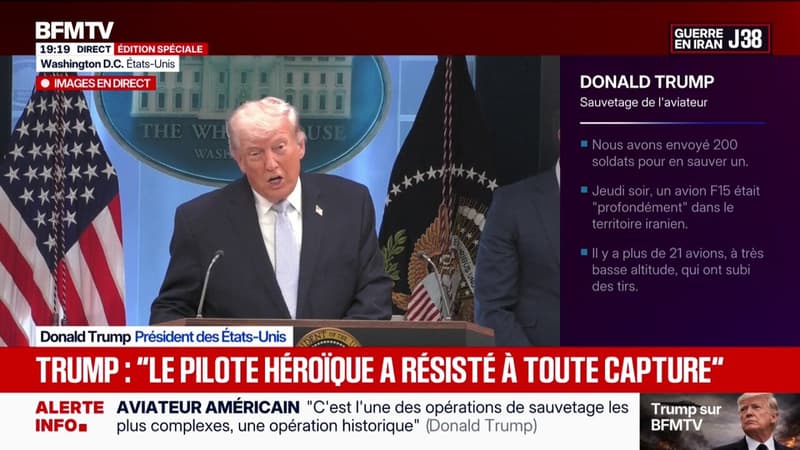 Mission de sauvetage du pilote américain en Iran: Donald Trump félicite "le génie de ses équipes"
