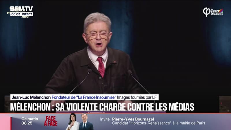 Jean-Luc Mélenchon critique largement les médias lors d'un discours à Lyon