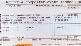 Billet cartonné SNCF