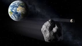 Vue d'artiste d'un astéroïde s'approchant de la Terre.
