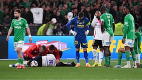 Corentin Tolisso lors de Saint-Etienne-Lyon le 20 avril 2025 en Ligue 1