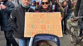 Estelle et Charlie à la manifestation le 11 février à Paris 