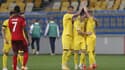 Les joueurs de l'Ukraine contre la Suisse, à Lviv le 3 septembre 2020