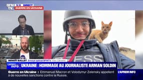 Guerre en Ukraine: à Kiev, une cérémonie en hommage à Arman Soldin, journaliste mort sur le front le 9 mai