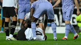 Mouctar Diakhaby, gravement blessé lors du match entre Valence et le Real Madrid, le 2 mars 2024