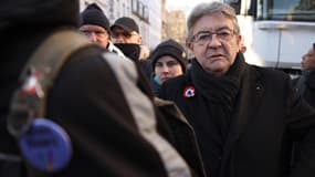 Jean-Luc Mélenchon, le 21 janvier 2023, à Paris lors de la marche de la jeunesse contre la réforme des retraites