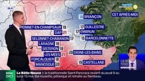 Météo Alpes du Sud: un temps nuageux voire pluvieux dans les Hautes-Alpes, jusqu'à 21°C à Gap