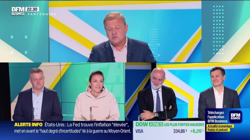 Pari ETI : Patrice Bégay reçoit Laurent Gauze (IPIH), Alice Guichet (Pyrescom et Labodal), Benoît Chatillon (Tenderlift Group) et Xavier Danjou (Confiserie du Tech) - 29/04