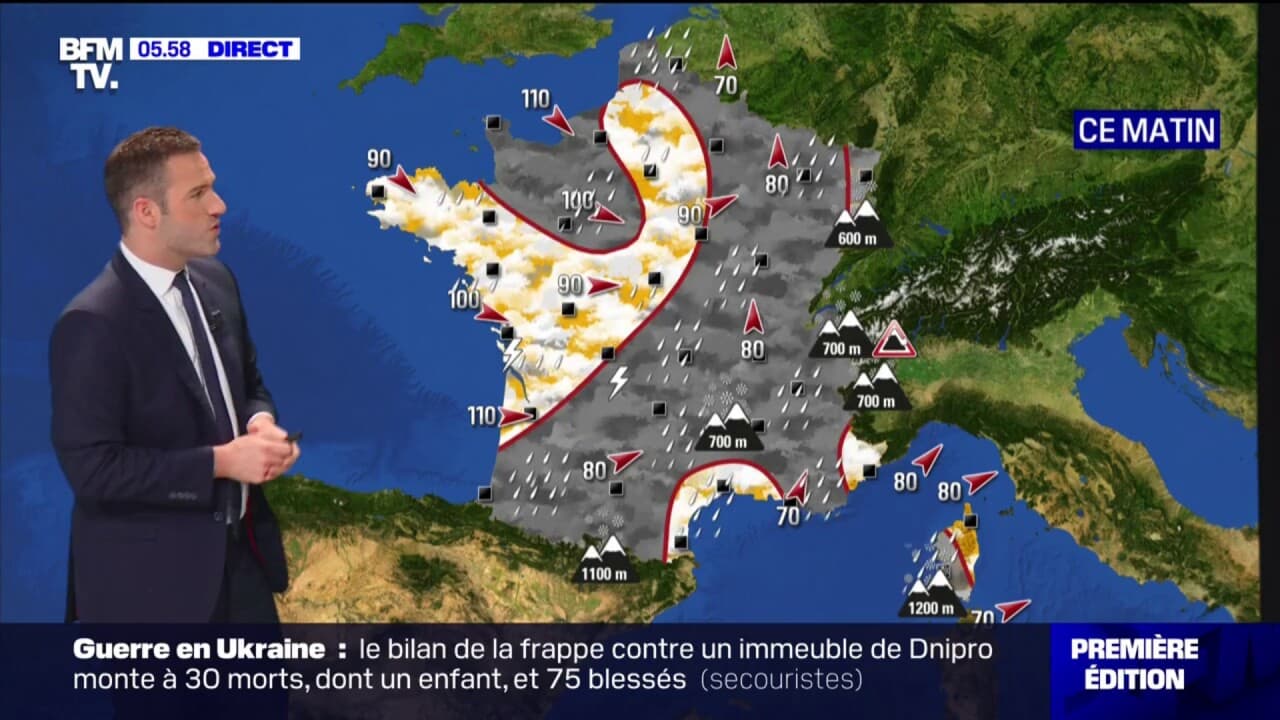 Rafales de vent et fortes pluies arrivent par l'Ouest ce lundi, liées à ...