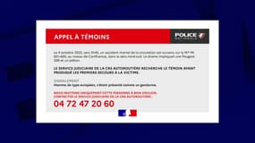 Un appel a témoin a été lancé par la CRS autoroutière après un accident routier le 4 octobre 2025 à 2h45 du matin.
