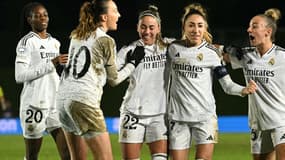 Les joueuses du Real Madrid, le 18 mars 2024 en Ligue des Champions