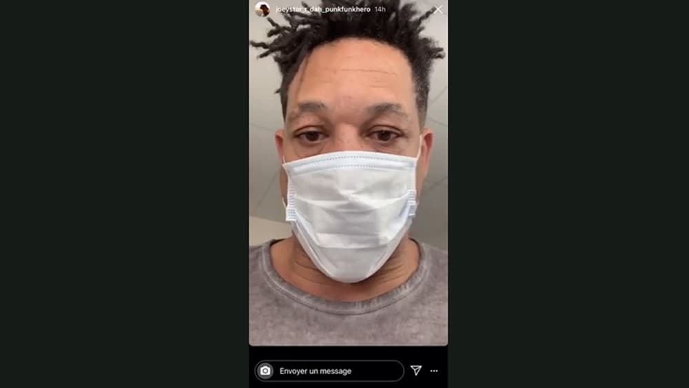JoeyStarr dans la story qu'il a publiée samedi sur son compte Instagram. JoeyStarr dans la story qu'il a publiée samedi sur son compte Instagram.