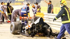La monoplace de Romain Grosjean à Bahreïn, le 29 novembre 2020