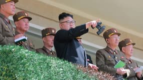 Kim Jong-Un, sur une photo diffusée par l'agence de presse officielle de Corée du Nord, et datée du 14 avril 2017.