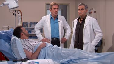 Hugh Laurie et George Clooney chez Jimmy Kimmel