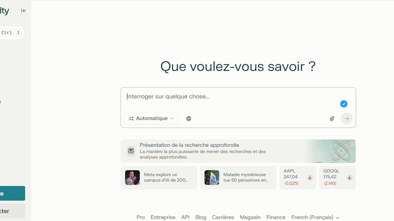 Le moteur de recherche de Perplexity AI Le moteur de recherche de Perplexity AI