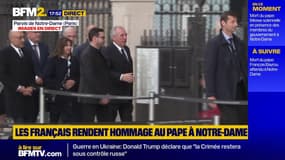 François Bayrou, Catherine Vautrin et Anne Hidalgo arrivent à la messe solennelle en hommage au pape François, à Paris
