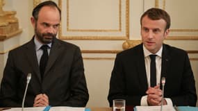 Edouard Philippe et Emmanuel Macron lors d'une réunion à l'Elysée, le 30 octobre 2017