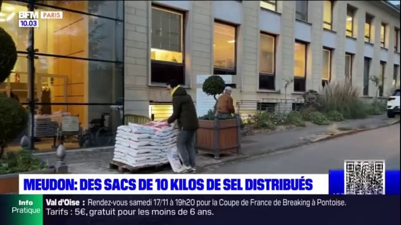 Meudon: des sacs de sel distribués aux habitants