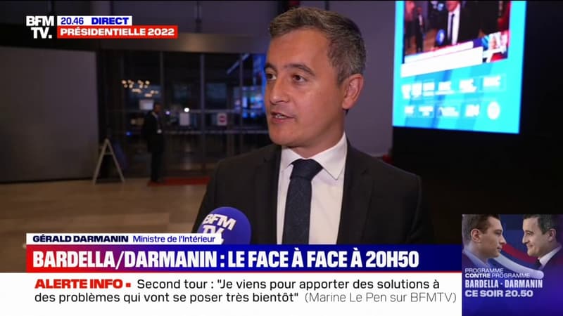 Gérald Darmanin s'exprime avant son débat face à Jordan Bardella sur BFMTV