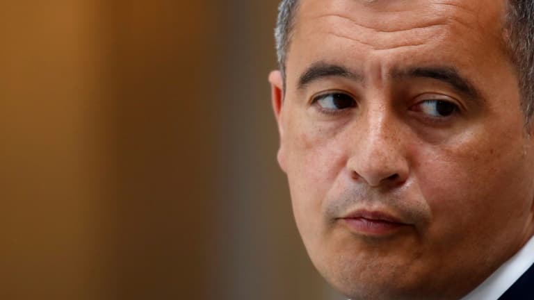 Le ministre de l'Intérieur français Gérald Darmanin à l'Elysée à Paris, le 28 avril 2021