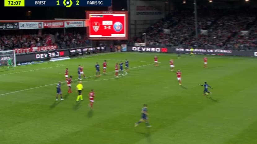 Le but d'Idrissa Gueye lors de Brest-PSG Le but d'Idrissa Gueye lors de Brest-PSG