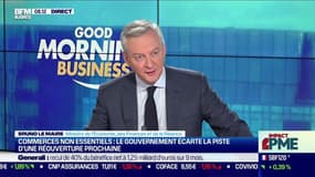 Bruno Le Maire: "aucun arbitrage n'a été rendu" sur une réouverture prochaine des commerces non essentiels