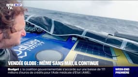 Vendée Globe: même sans mât, Arnaud Boissières garde espoir