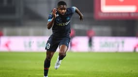 Cédric Bakambu en plein effort lors d'un match de l'OM, le 14 août 2022