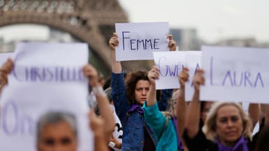 Manifestation Nous Toutes en l'honneur des victimes de féminicides, à Paris. 