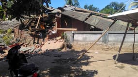 Des dégâts liés aux nouveaux séismes du 19 août, sur l'île de Lombok, en Indonésie. 