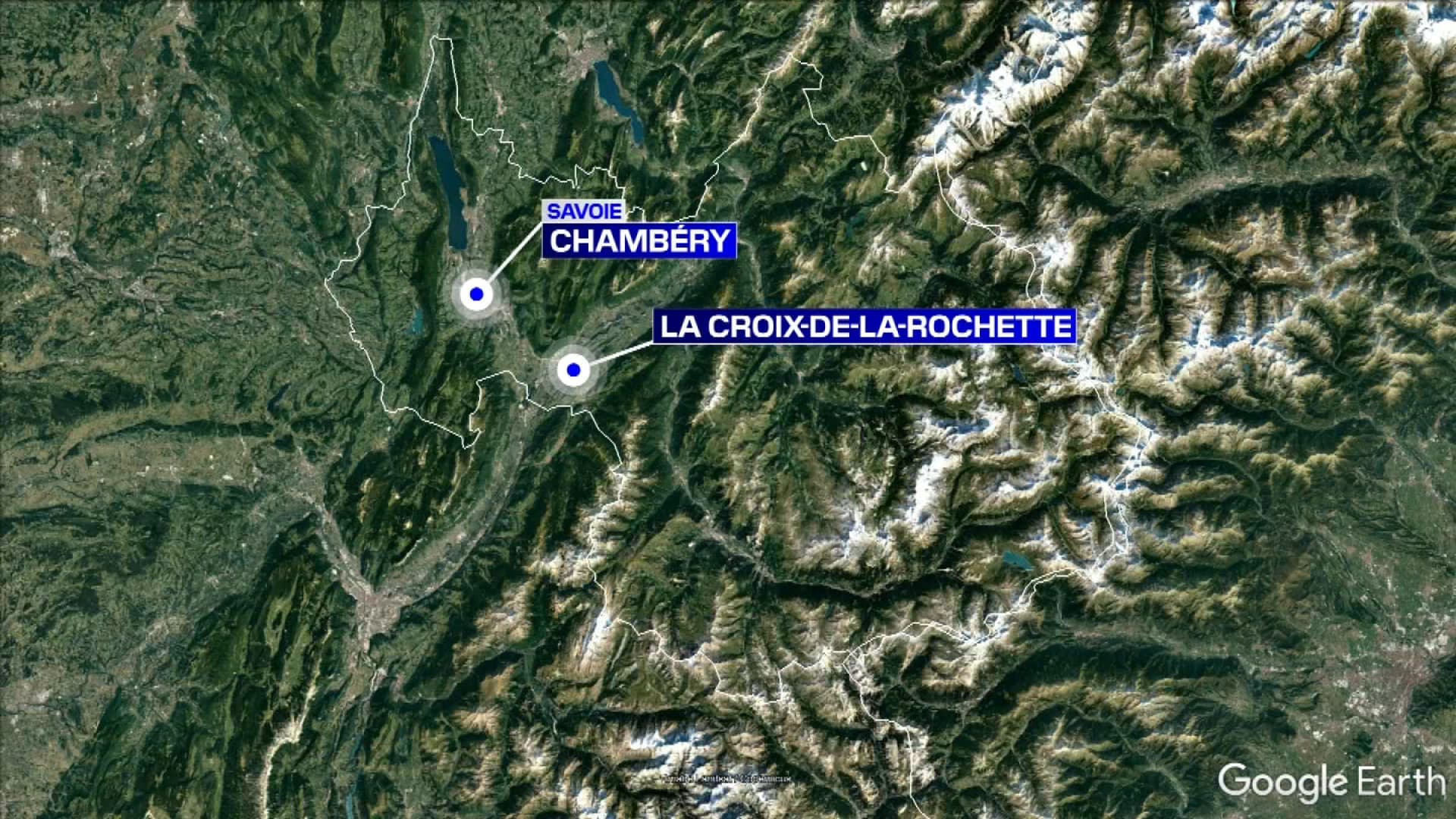 Carte de la Savoie présentant la commune de La Croix-de-la-rochette où une policière a été tuée en pleine rue le 31 août 2023.