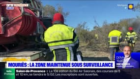 Incendie à Mouriès: la zone maintenue sous surveillance